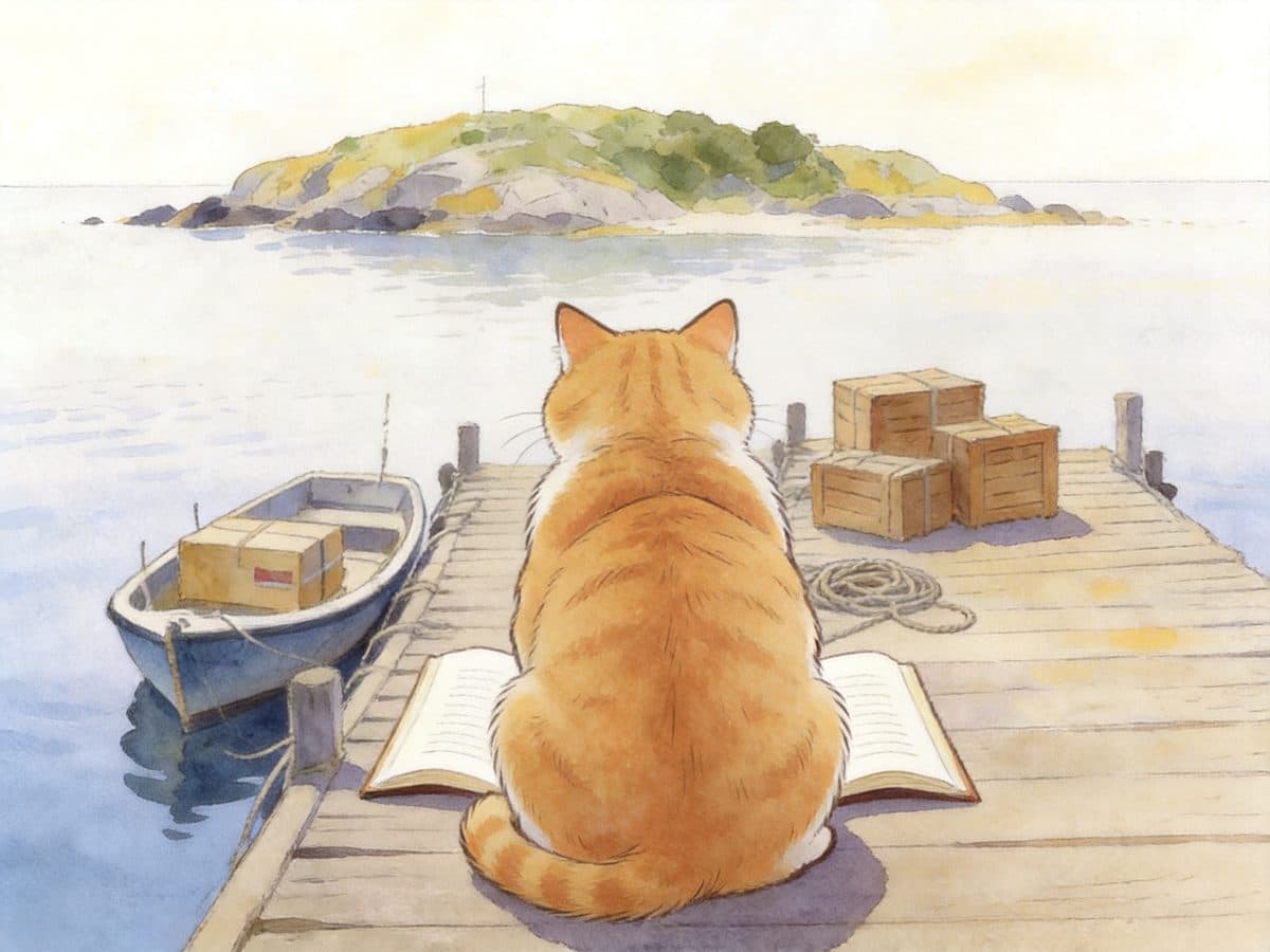 猫阿道在岛上生活的样子